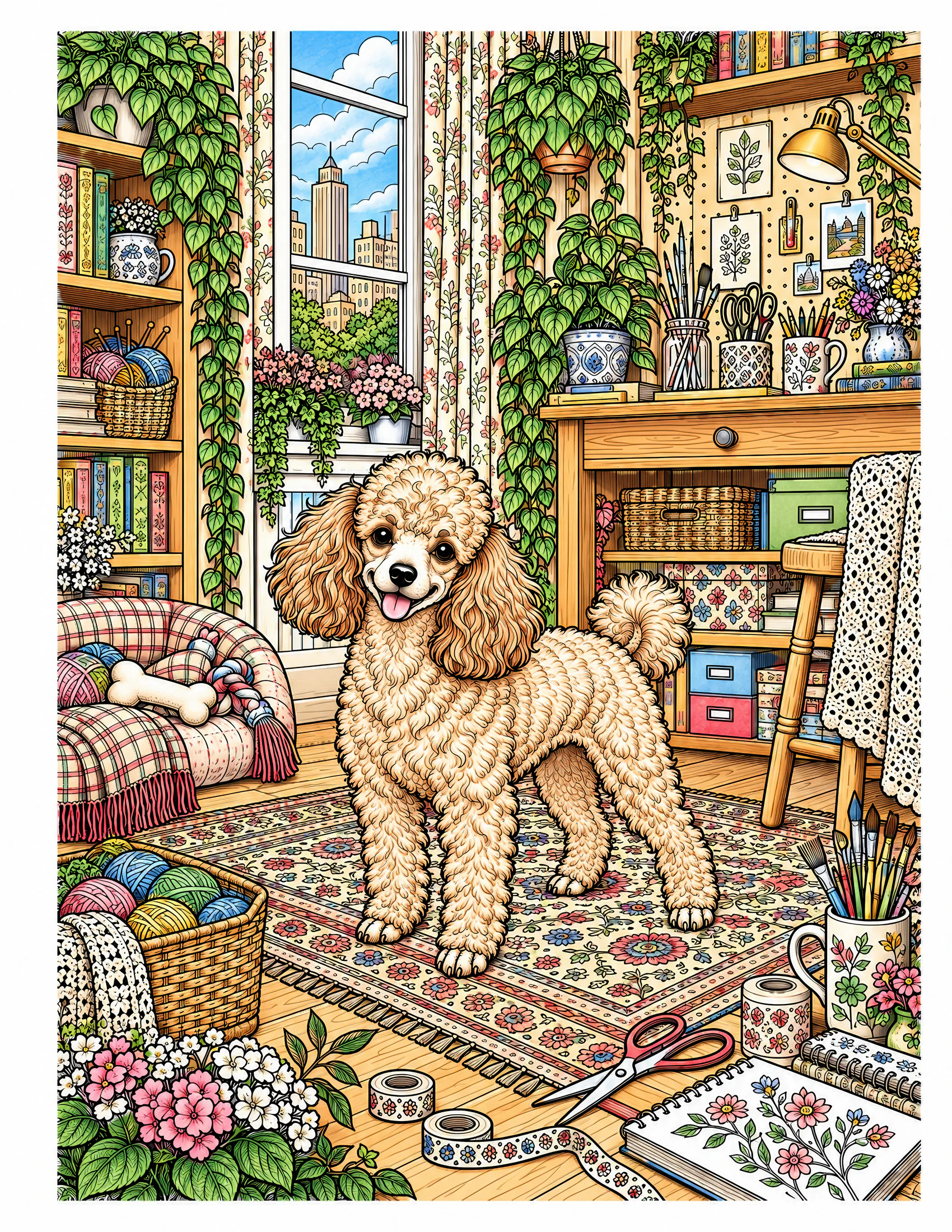 Toy Poodle in an apartment craft room color reference for Level 2 · Advanced