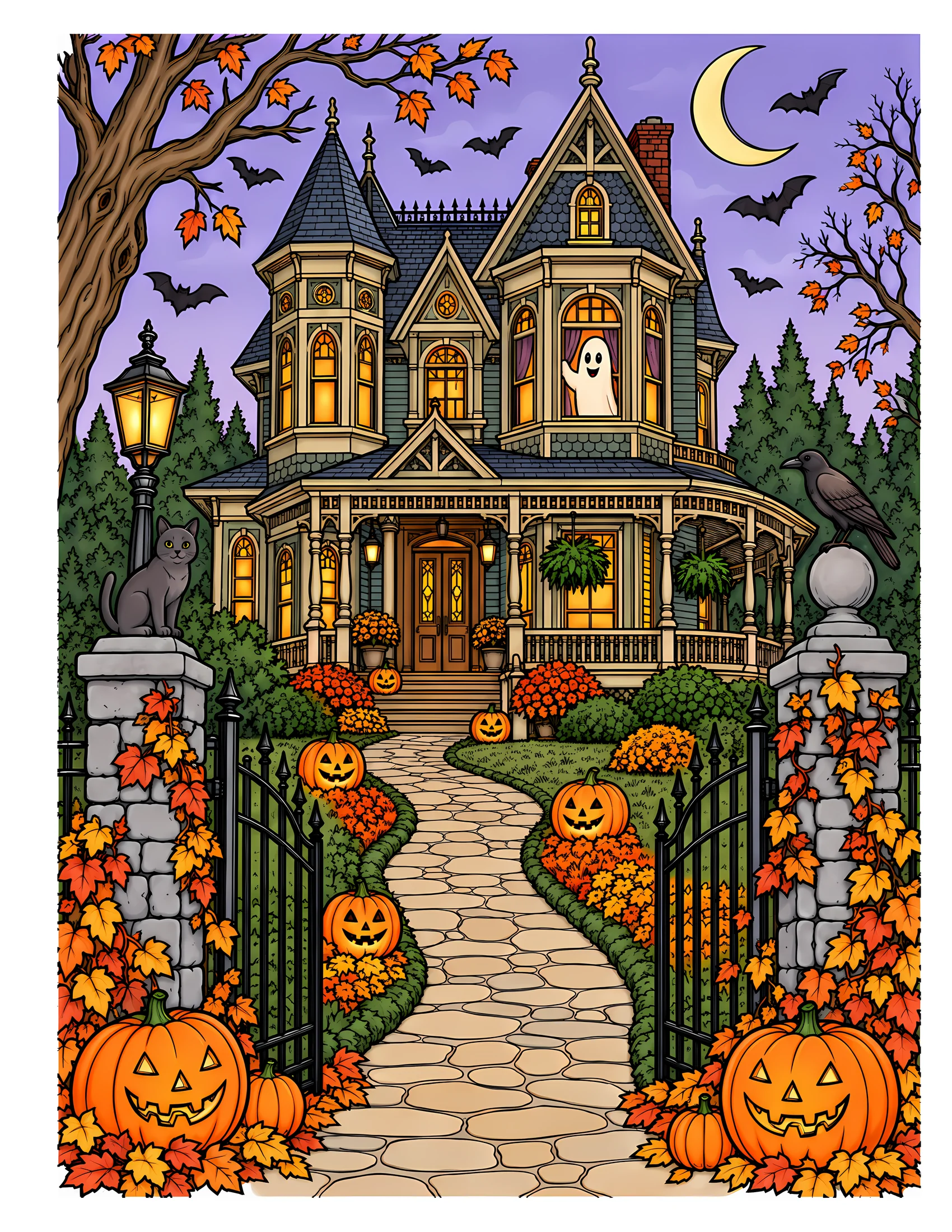 Victorian haunted mansion color reference for Level 2 · Advanced