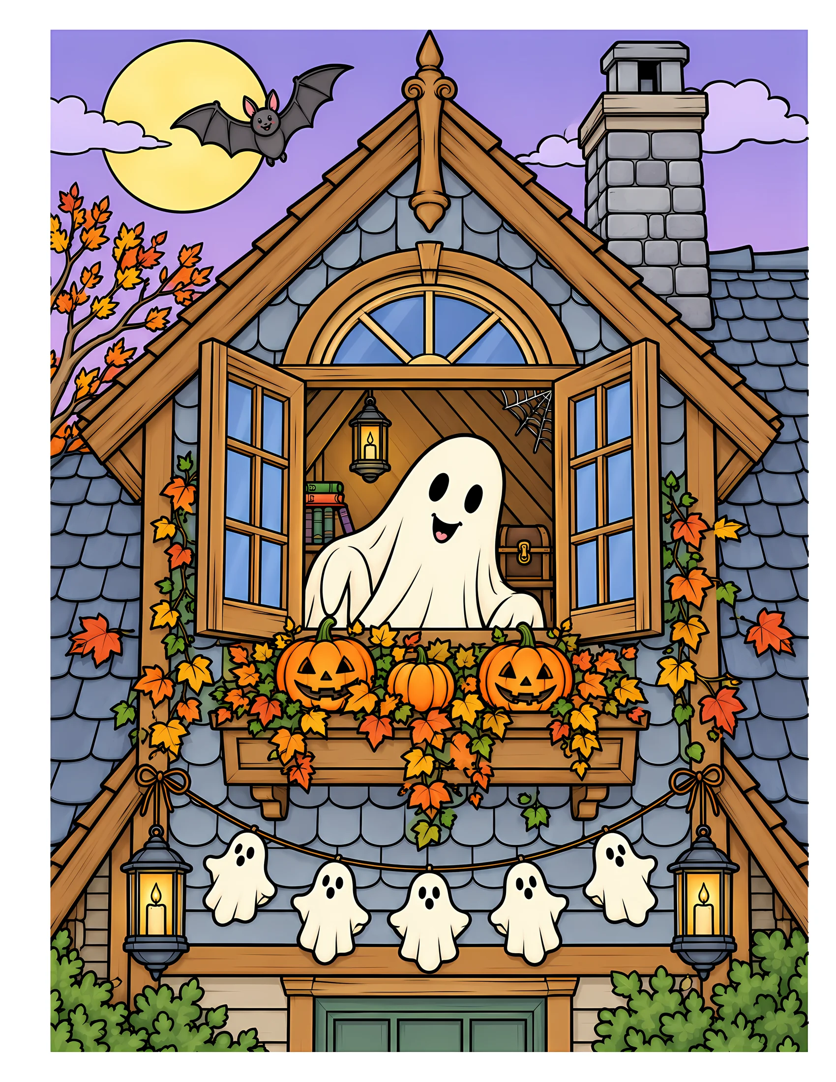 Ghost at attic window color reference for Level 2 · Advanced