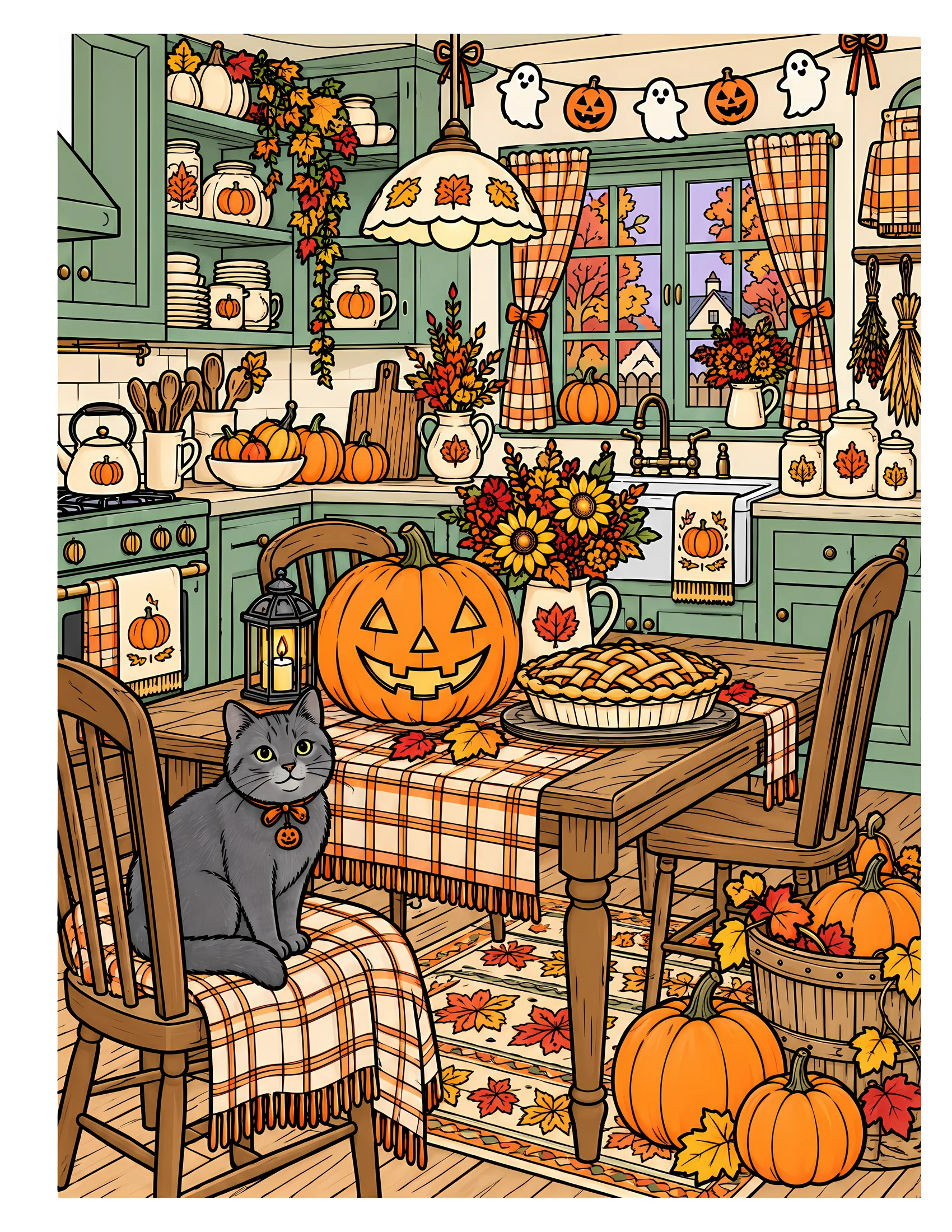 Pumpkin-filled kitchen color reference for Level 2 · Advanced