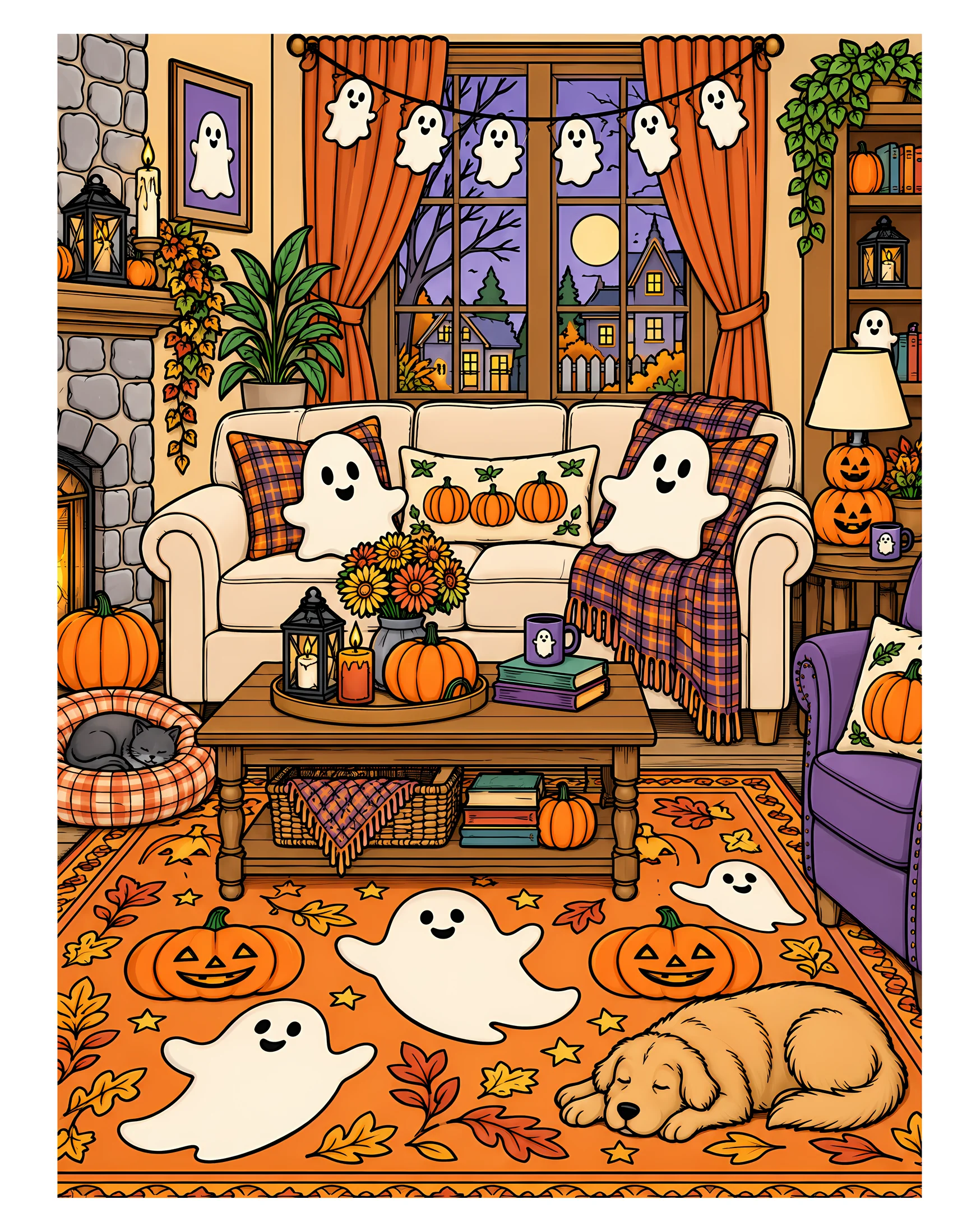 Ghost-themed living room color reference for Level 2 · Advanced