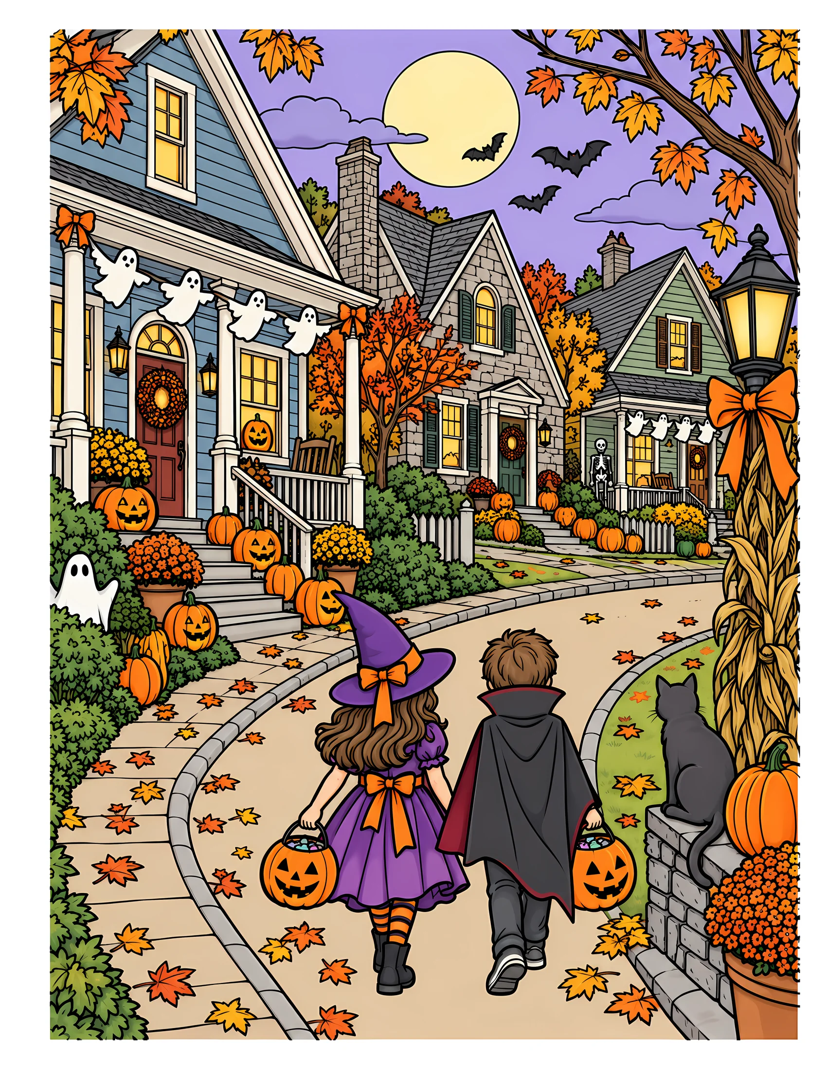 Decorated neighborhood street color reference for Level 2 · Advanced