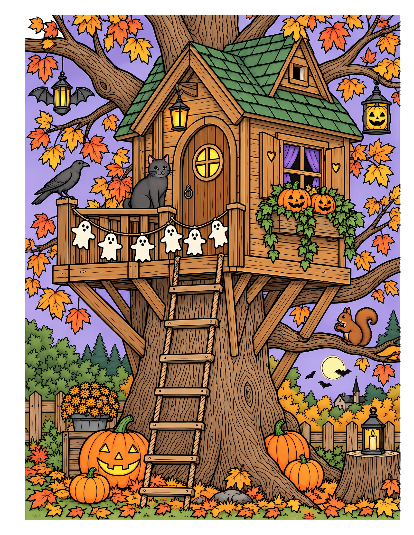 Halloween treehouse color reference for Level 2 · Advanced