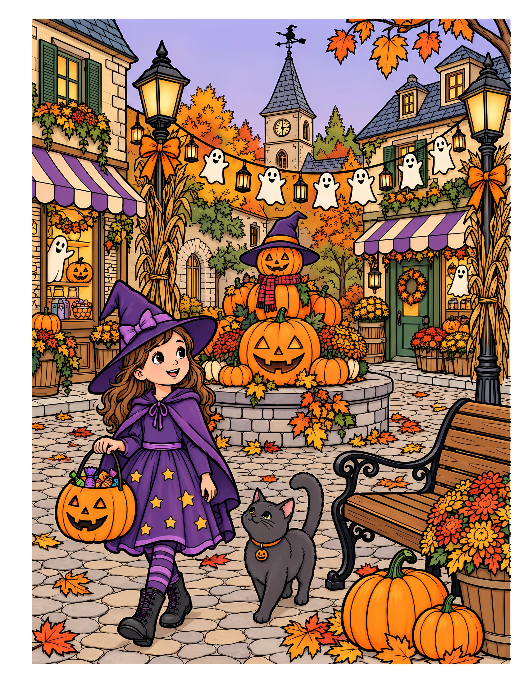 Decorated village square color reference for Level 2 · Advanced