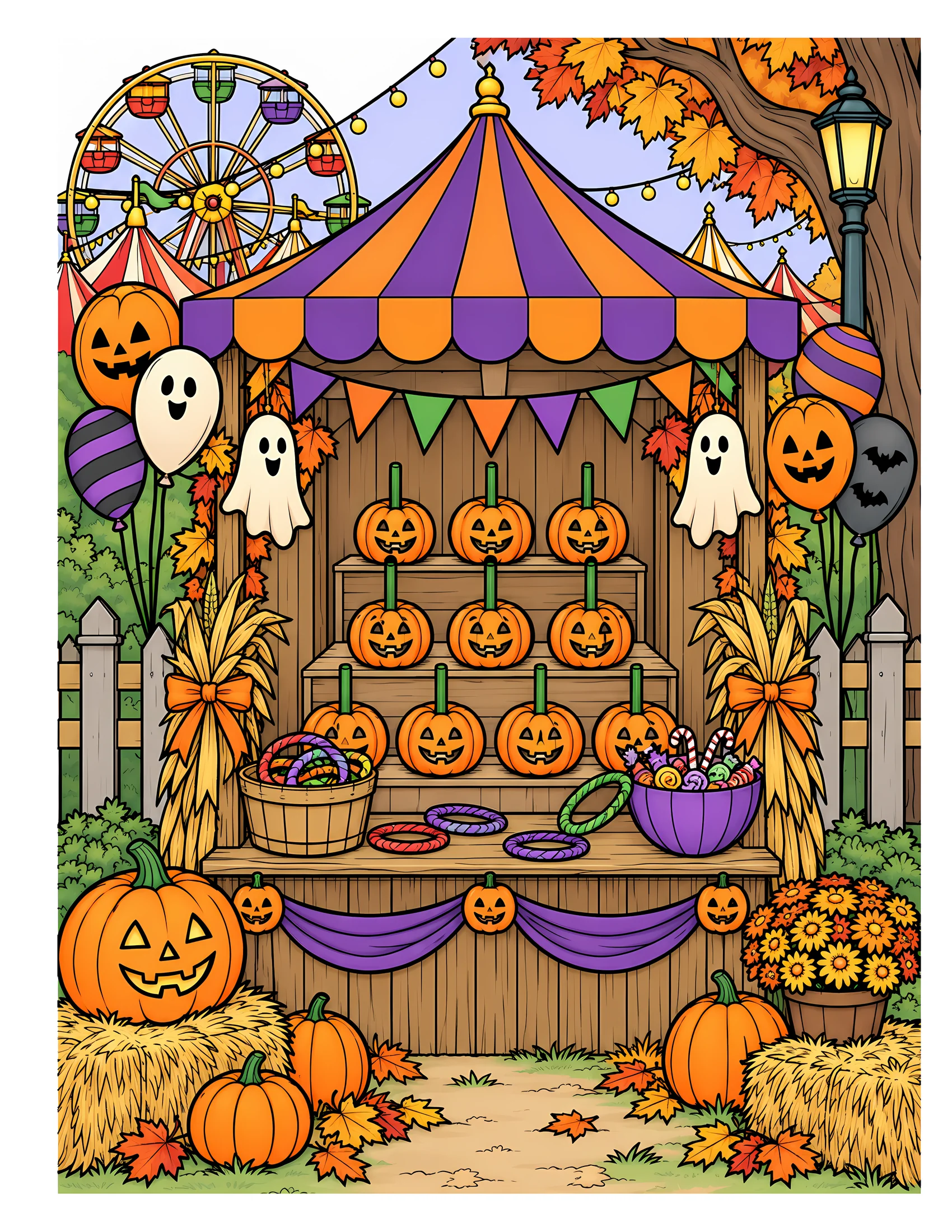 Halloween carnival booth color reference for Level 2 · Advanced