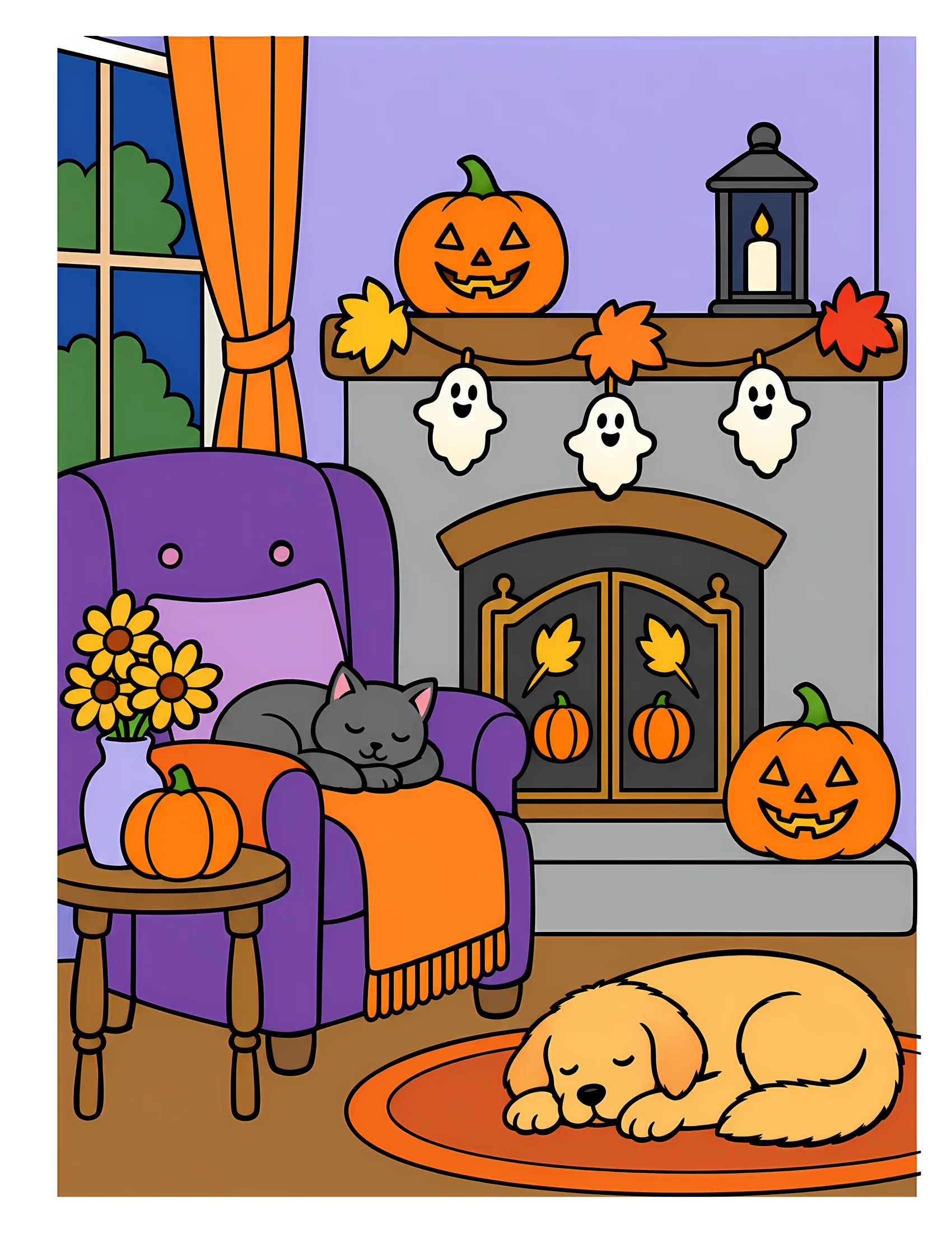 Decorated fireplace color reference for Level 1 · Easy