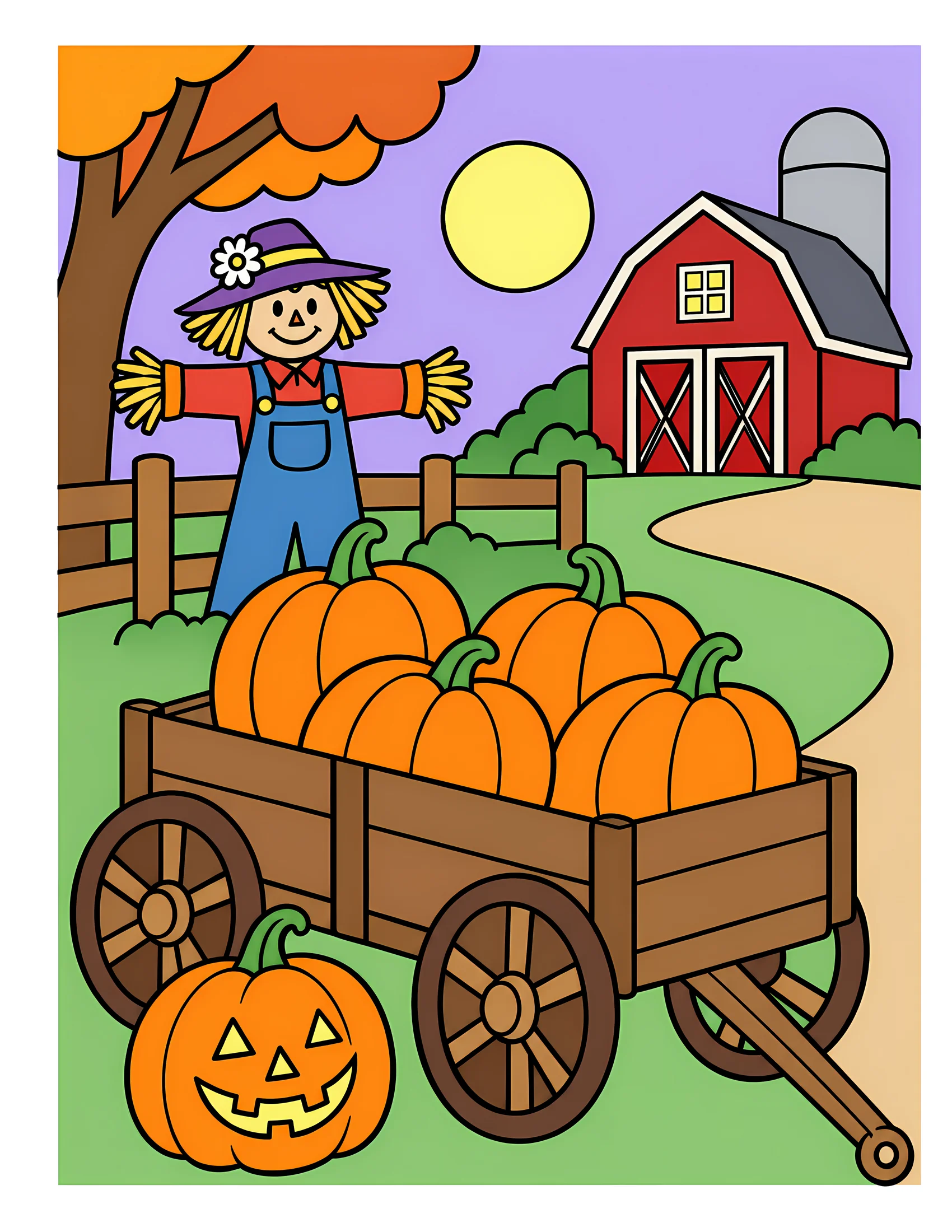 Pumpkin wagon color reference for Level 1 · Easy