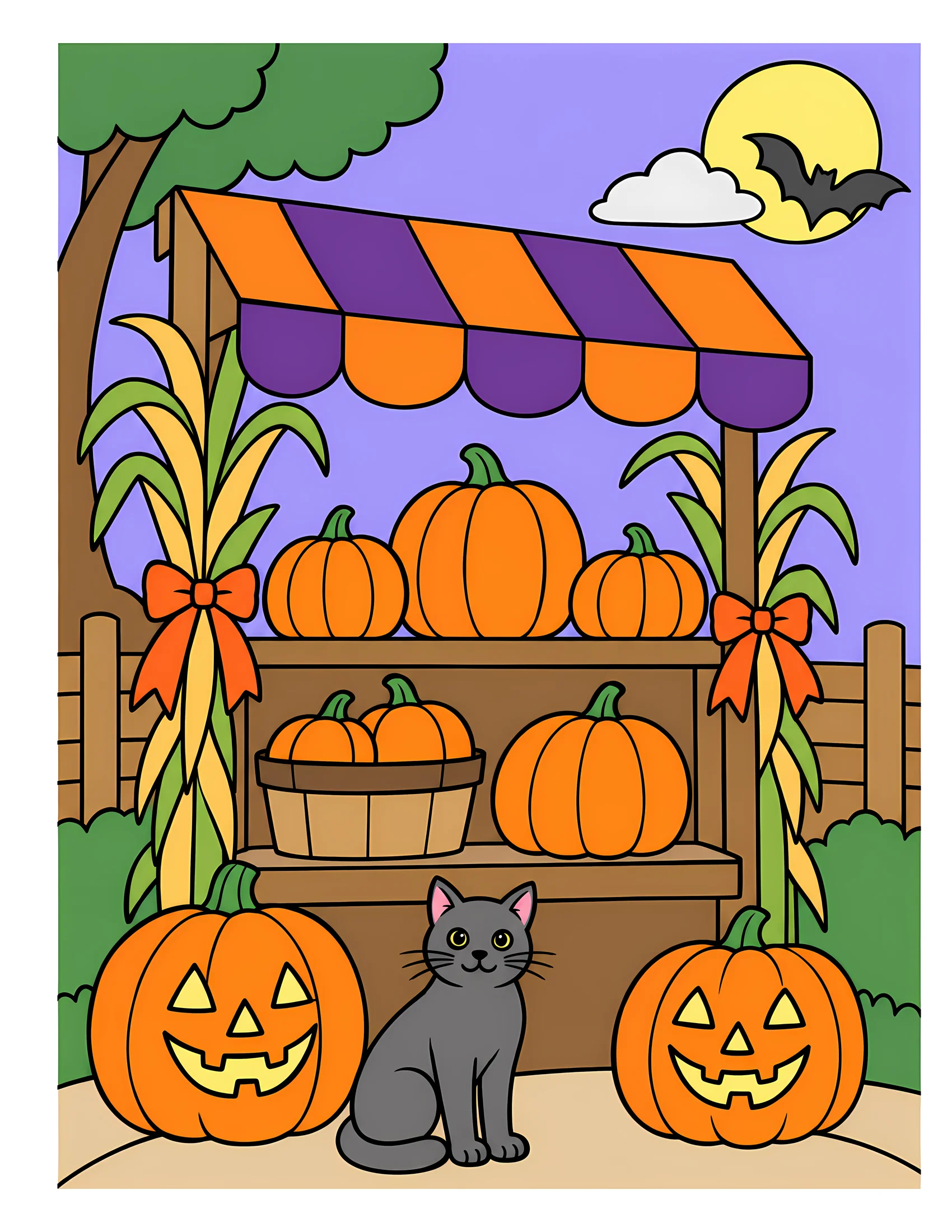 Pumpkin stand color reference for Level 1 · Easy