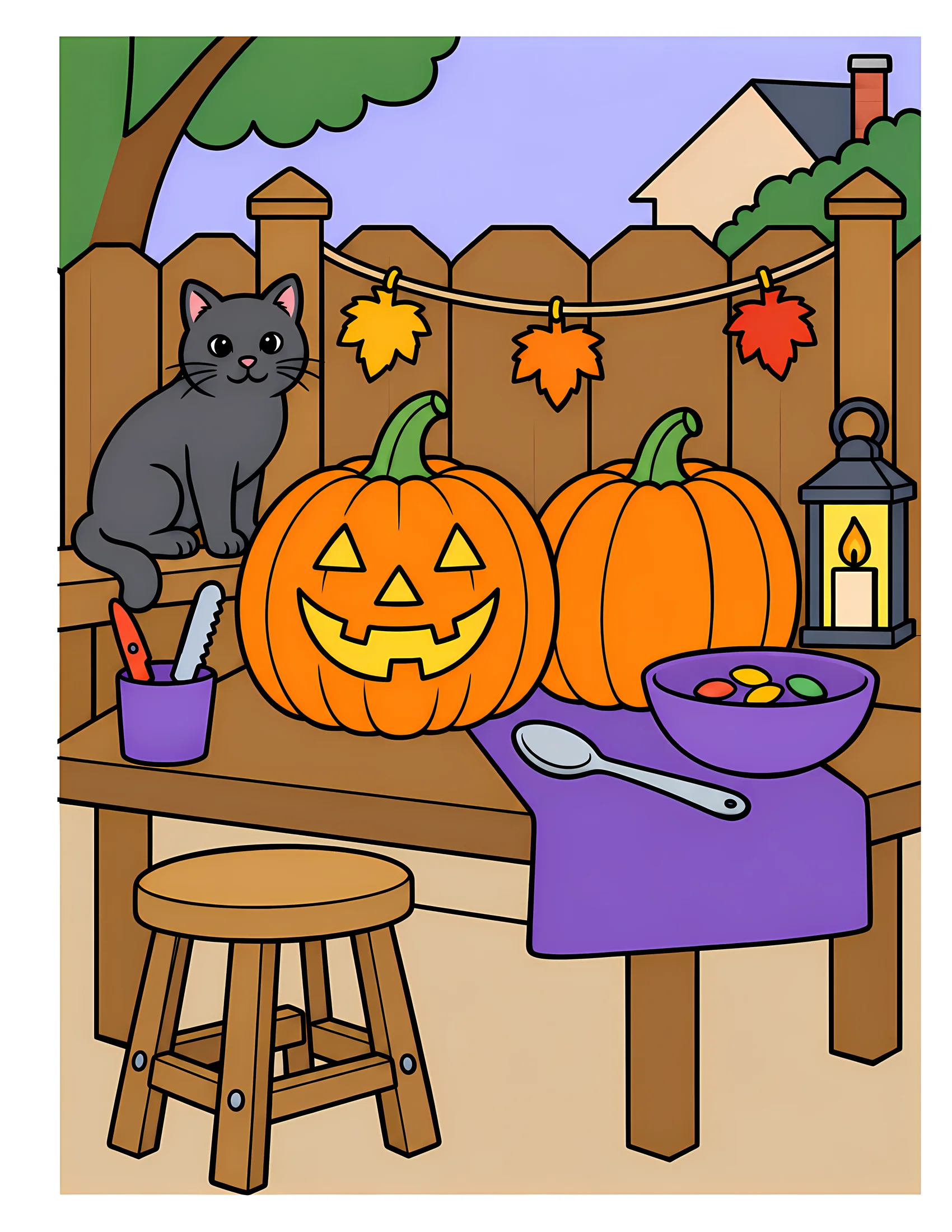 Pumpkin-carving table color reference for Level 1 · Easy